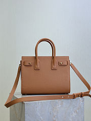 YSL Baby Sac De Jour In Grained Leather Brown - 26x20x13cm - 4