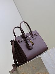 YSL Baby Sac De Jour In Grained Leather Burgundy - 26x20x13cm - 6