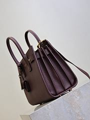 YSL Baby Sac De Jour In Grained Leather Burgundy - 26x20x13cm - 4