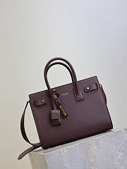 YSL Baby Sac De Jour In Grained Leather Burgundy - 26x20x13cm - 2