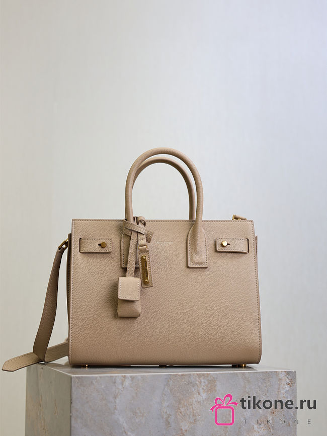 YSL Baby Sac De Jour In Grained Leather Beige - 26x20x13cm - 1