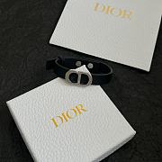 Dior CD Icon Leather Bracelet Black Calfskin and Silver Finish Brass - 2