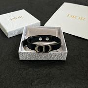 Dior CD Icon Leather Bracelet Black Calfskin and Silver Finish Brass - 3