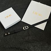 Dior CD Icon Leather Bracelet Black Calfskin and Silver Finish Brass - 5