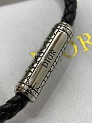 Dior Cannage Braided Leather Bracelet Black Lambskin Silver Finish Brass and Black Lacquer - 6
