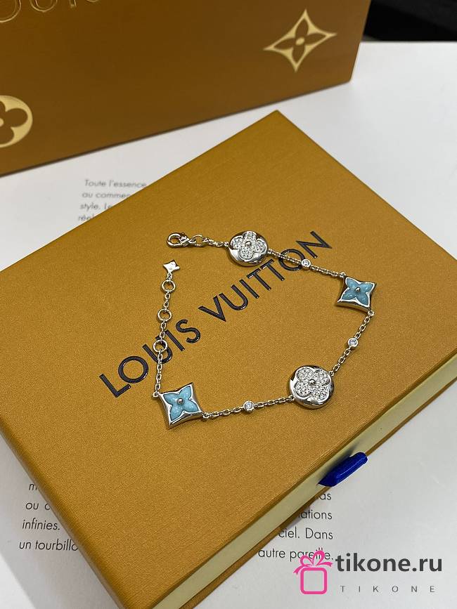 LV Color Blossom BB Star and Sun Multi Motif Bracelet Yellow Gold Amazonite and Diamonds Q05979  - 1