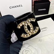 Chanel Faux Pearl & Strass CC Resin Cuff Bracelet Black 20098 - 1