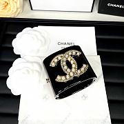 Chanel Faux Pearl & Strass CC Resin Cuff Bracelet Black 20098 - 6