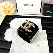 Chanel Faux Pearl & Strass CC Resin Cuff Bracelet Black 20098 - 5