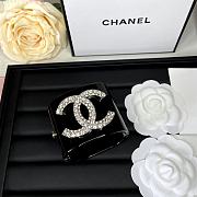 Chanel Faux Pearl & Strass CC Resin Cuff Bracelet Black 20099 - 6