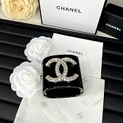 Chanel Faux Pearl & Strass CC Resin Cuff Bracelet Black 20099 - 5