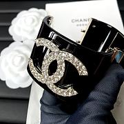 Chanel Faux Pearl & Strass CC Resin Cuff Bracelet Black 20099 - 2