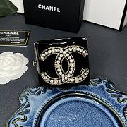 Chanel Faux Pearl & Strass CC Resin Cuff Bracelet Black 20101 - 5