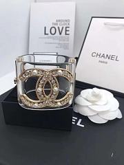 Chanel Faux Pearl & Strass CC Resin Cuff Bracelet Transparent 20103 - 1