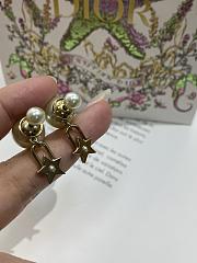 Dior Tribales Earrings Gold Finish Metal and White Resin Pearls 20104 - 5
