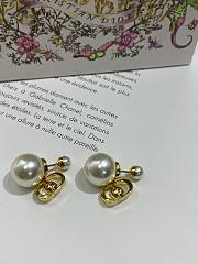 Dior Tribales Earrings Gold Finish Metal with White Resin Pearls and Silver Tone Crystals 20108 - 5