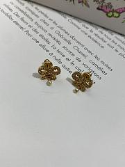Le Nœud de Dior Earrings Gold Finish Metal with White Resin Pearls and Silver Tone Crystals - 6