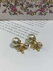 Dior Tribales Earrings Gold Finish Metal with White Resin Pearls and Silver Tone Crystals 20109 - 1