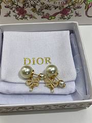 Dior Tribales Earrings Gold Finish Metal with White Resin Pearls and Silver Tone Crystals 20109 - 5
