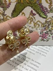 Dior Tribales Earrings Gold Finish Metal with White Resin Pearls and Silver Tone Crystals 20109 - 3