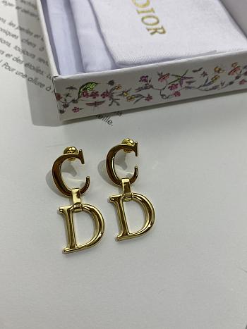 Dior Saddle Earrings Gold Finish Metal