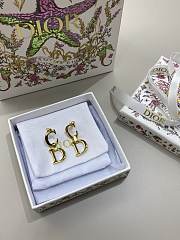 Dior Saddle Earrings Gold Finish Metal - 6