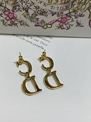 Dior Saddle Earrings Gold Finish Metal - 4