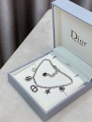 Dior Petit CD Lucky Charms Bracelet Silver Finish Metal with White Resin Pearl and Silver Tone Crystals - 1