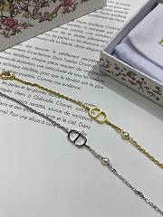 Dior Petit CD Bracelet Gold/ Silver Finish Metal and White Resin Pearl - 2