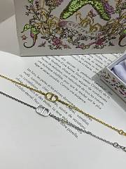Dior Petit CD Bracelet Gold/ Silver Finish Metal and White Resin Pearl - 4