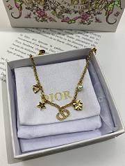 Dior Petit CD Lucky Charms Bracelet Gold Finish Metal with White Resin Pearl and Gold Tone Crystals - 5