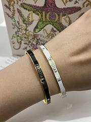 Dior Code Bangle Gold Finish Metal and Black/ White Lacquer - 5