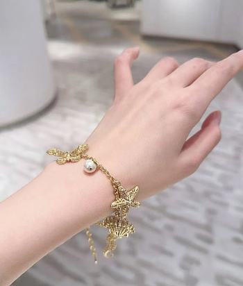 Dioriviera Dior Cabinet d'Été Bracelet Gold Finish Metal and White Resin Pearls