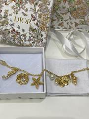 Dioriviera Dior Cabinet d'Été Bracelet Gold Finish Metal and White Resin Pearls - 5