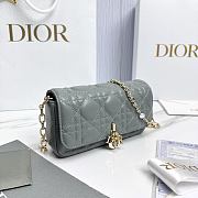 My Dior Talk Phone Pouch Gray Cannage Lambskin - 18.5x10x4cm - 5