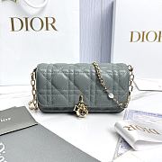 My Dior Talk Phone Pouch Gray Cannage Lambskin - 18.5x10x4cm - 2