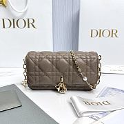 My Dior Talk Phone Pouch Taupe Cannage Lambskin - 18.5x10x4cm - 5