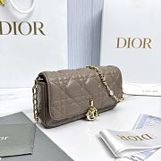 My Dior Talk Phone Pouch Taupe Cannage Lambskin - 18.5x10x4cm - 4