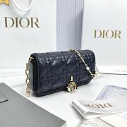 My Dior Talk Phone Pouch Navy Blue Cannage Lambskin - 18.5x10x4cm - 5