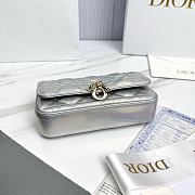 My Dior Talk Phone Pouch Silver Cannage Lambskin - 18.5x10x4cm - 5