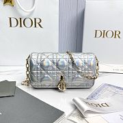 My Dior Talk Phone Pouch Silver Cannage Lambskin - 18.5x10x4cm - 4