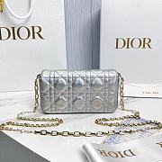 My Dior Talk Phone Pouch Silver Cannage Lambskin - 18.5x10x4cm - 2