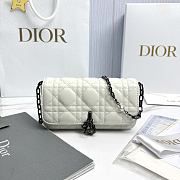 My Dior Talk Phone Pouch White Gunmetal Hardware Cannage Lambskin - 18.5x10x4cm - 1