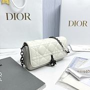 My Dior Talk Phone Pouch White Gunmetal Hardware Cannage Lambskin - 18.5x10x4cm - 6