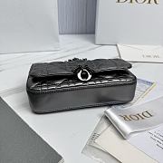 My Dior Talk Phone Pouch Metallic Grey Cannage Lambskin - 18.5x10x4cm - 5
