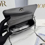 My Dior Talk Phone Pouch Metallic Grey Cannage Lambskin - 18.5x10x4cm - 3