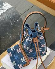 Celine Micro Sailor In Denim With Triomphe All Over Multicolor - 13x18x11cm - 1