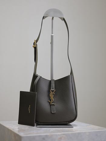 YSL Le 5 À 7 Supple Baby In Grained Leather Khaki - 15x16x7cm