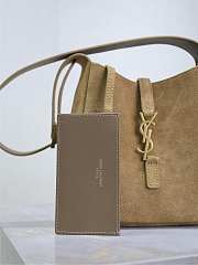 YSL Le 5 À 7 Supple Baby In Suede Brown - 15x16x7cm - 2