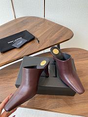 YSL Toe Mules Clogs Brown Leather - 4